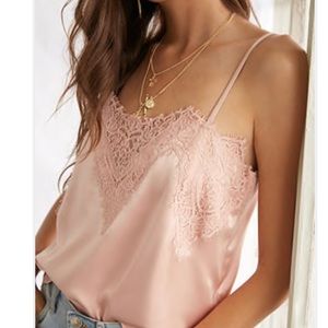 Sweetheart neck line silk cami